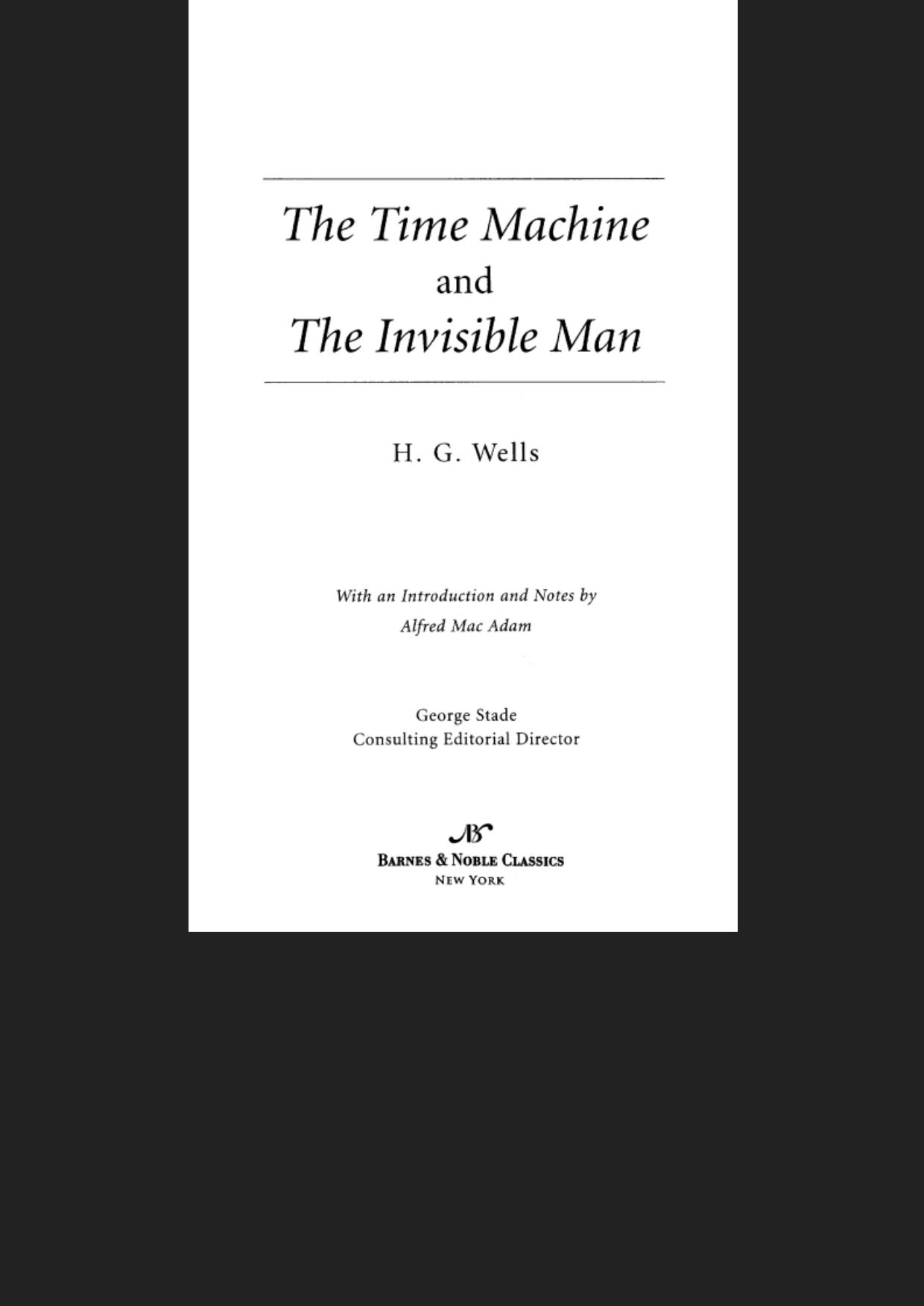 The Time Machine and the Invisible Man